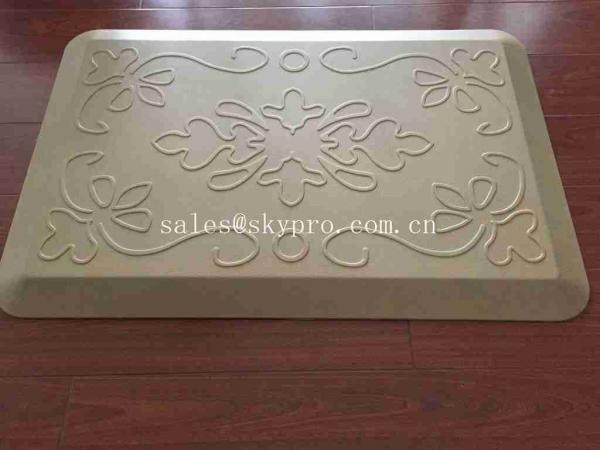 Quality White Relief Pressure Standing Kitchen Padded Floor Mats OEM Logo Kitchen Mat for sale