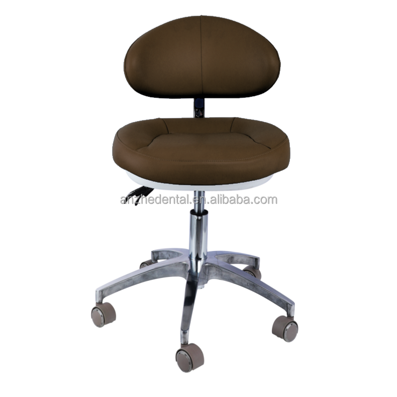Swivel Lift Dentist Stool Micro Fiber Leather Seat Rotary Dental Clinic Chair Backrest Adjustable Dental Assistant Chair