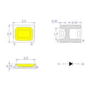 OEM 2835 PCT Smd Led Chips 9V 100ma