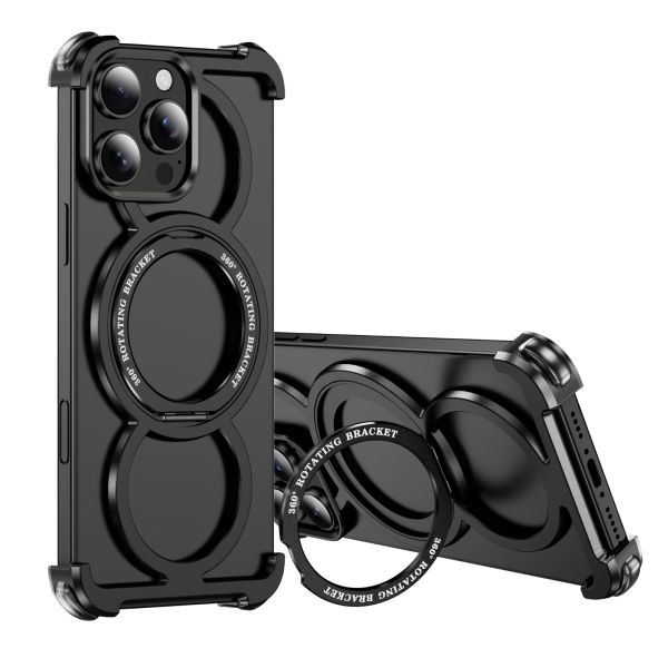 Apple 16 Mobile Phone Case Metal Magnetic IPhone17 Borderless 360 Degree Rotating Bracket 15p Full Cover Protective Cover