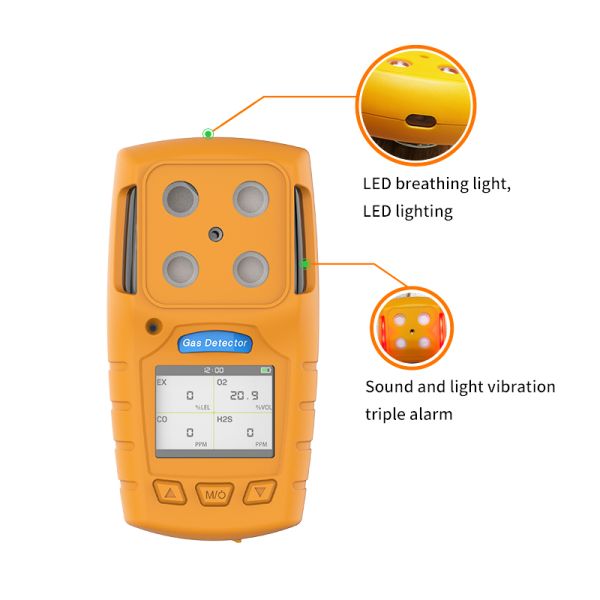Handheld 4 In 1 Combustible Poisonous Gas Detector For Industry Use