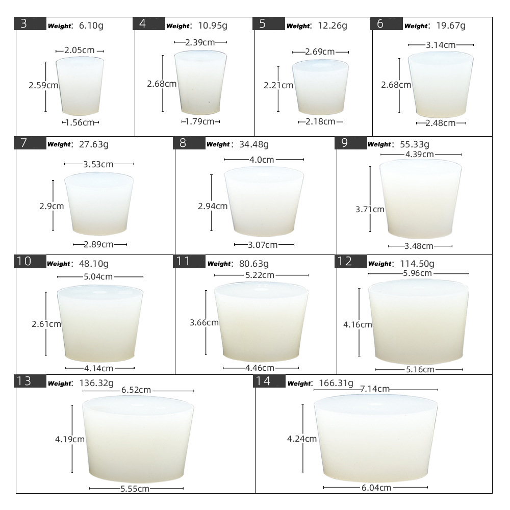 Food Grade Silicone Rubber Plug Heat Resistant Stopper Leakproof Bungs with Holes