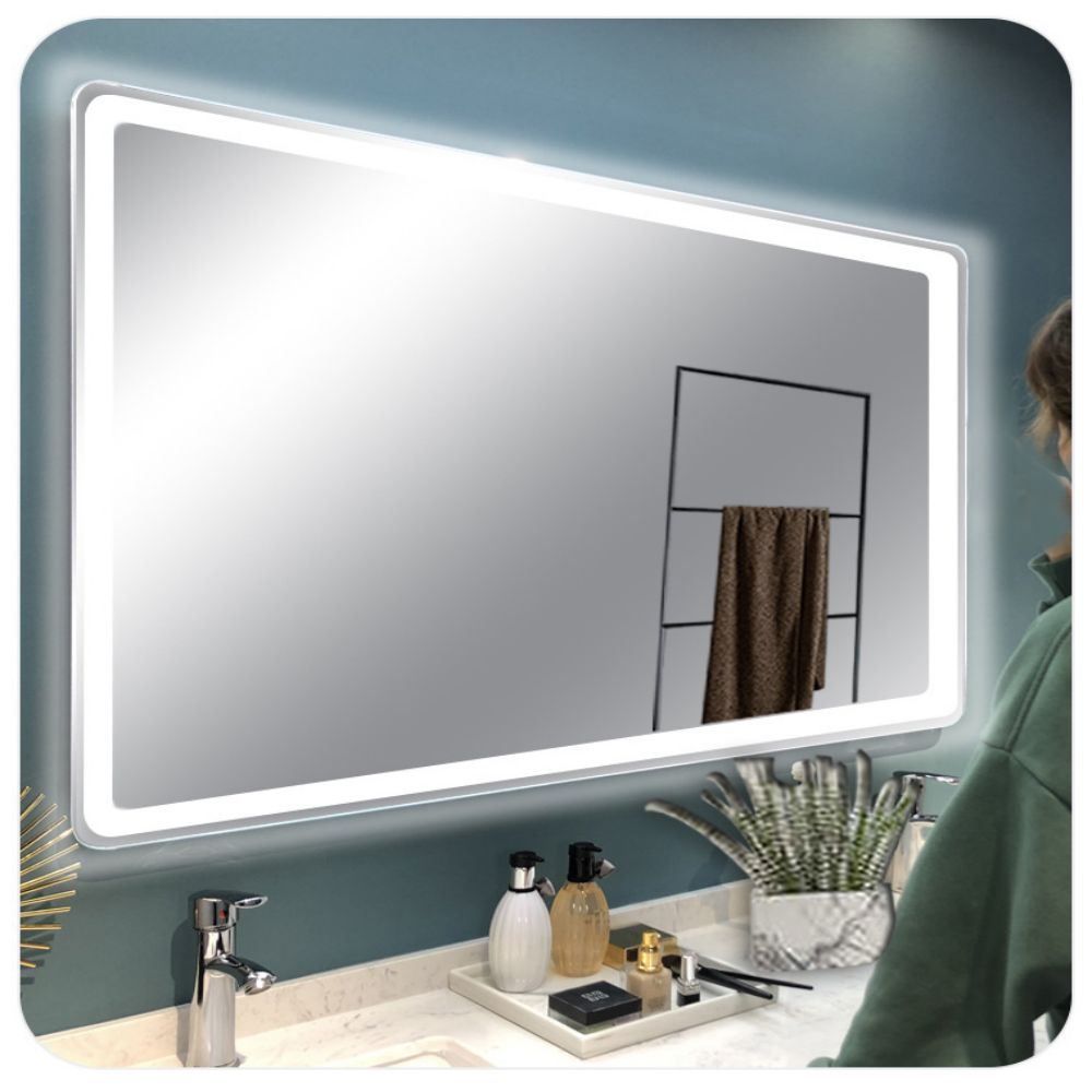 Large Intelligent Backlit Wall Mirror for Customized Size and Everyday Occasions
