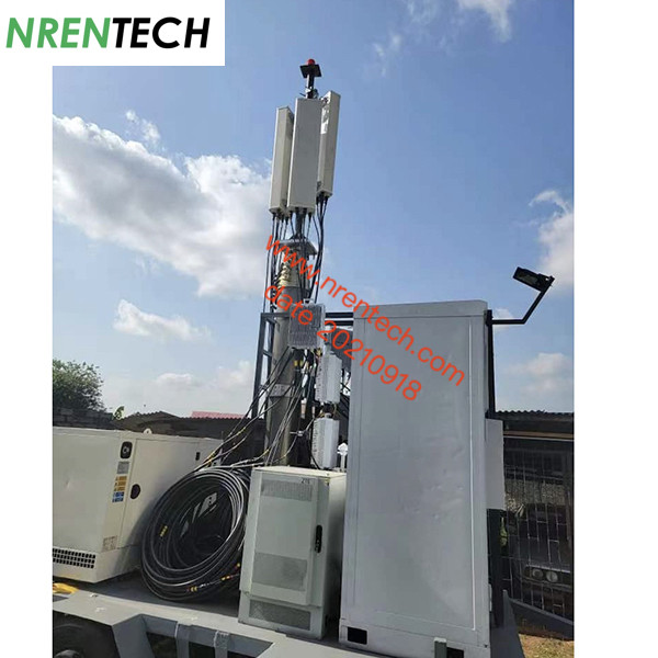 15m mobile telescoping mast 350kg payloads for COW (Cell On Wheels) Telecom tower