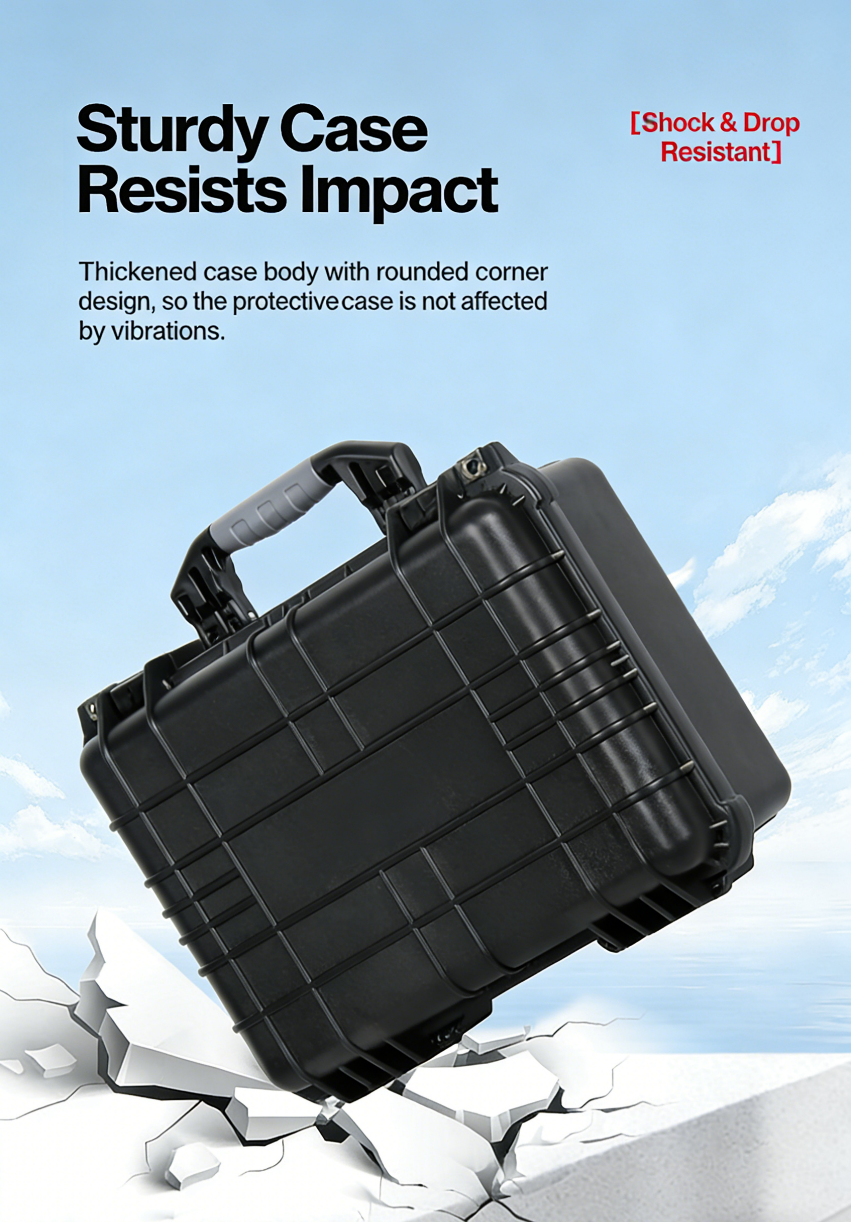 Protective Safety Case Hand-Held Trolley Case Waterproof Toolbox Shockproof