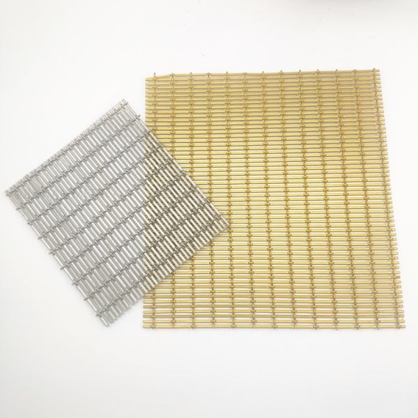 decorative woven metal mesh for hotel interior wall cladding copper mesh