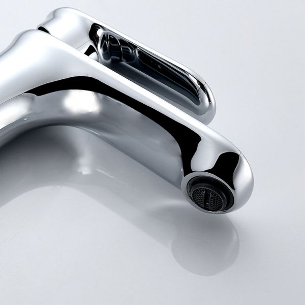 Brass Modern Single Handle Basin Mixer Hot Cold Basin Taps In Chrome