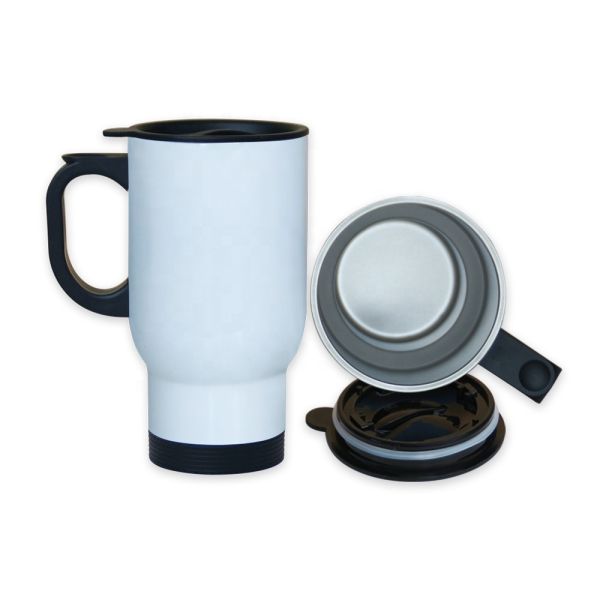Blank Stainless Steel Sublimation Car Cup Vacuum Insulated Travel Sublimation Car Mug With Handle And Lid