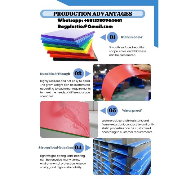 Corrugated Plastic Carton Box Twin Wall Pp Box Shipping Box Heavy-Duty Collapsible Storage Containers 3mm Thick PP Plastic Moving Boxes Space-Saving