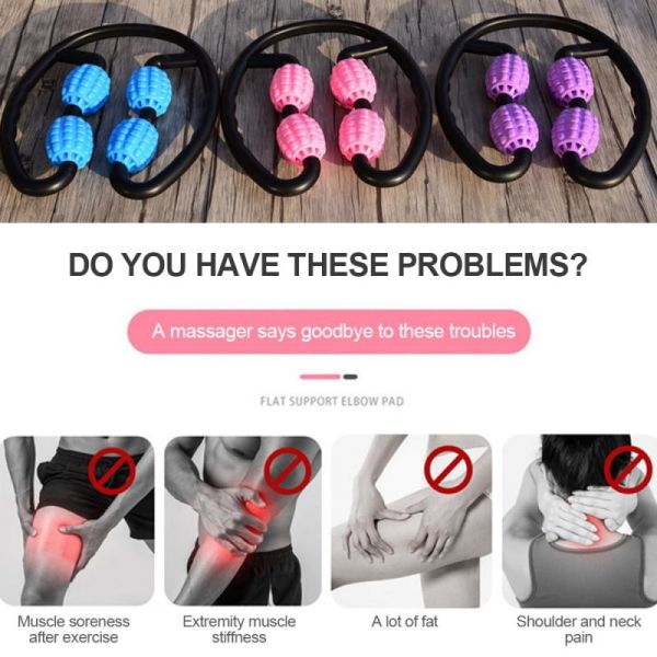 306° Four Wheel Muscle Fascia Massager Comfortable Adjustable Width