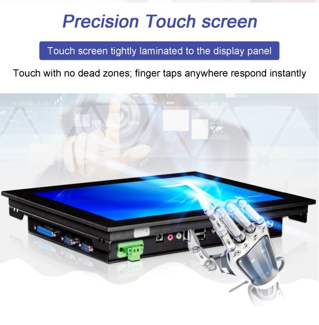 Factory Price 3MM Bezel 15.6 Inch IP65 Front Embedded industrial control computers Touch Panel PC With Corei3/i5/RK3288/RK3568