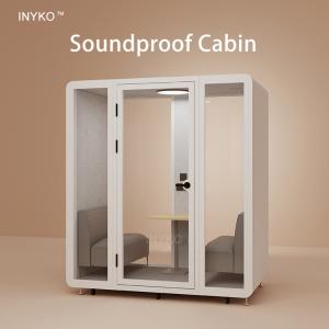 China Sleek Soundproofing Booth , White Business Booth Office Soundproof Pods wholesale