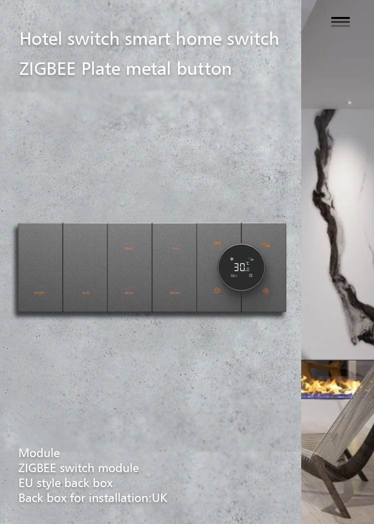 Push Button Zigbee 3.0 Wall Smart Switch 240V App Control Function