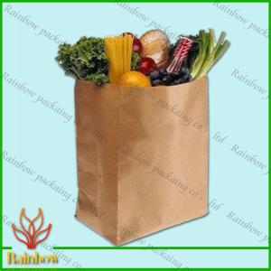 China Brown Kraft Custom Paper Bags Recyclable Durable For Fruit on sale