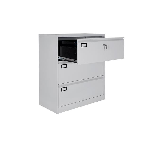 Home Vertical Black Thick 1.2mm 3 Drawer File Cabinet