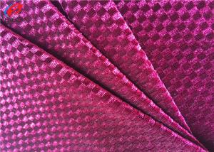 China Polyester Engraving Printing Knitted Stretch Velvet Fabric , Shiny Tartan Fabric wholesale