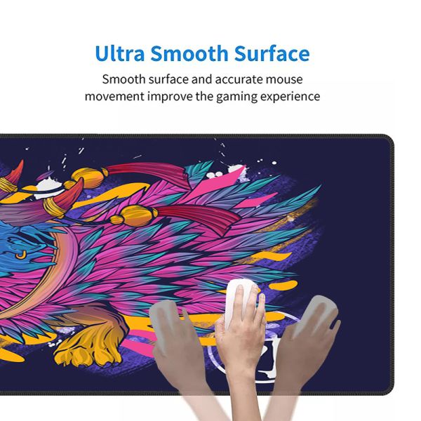 Custom Business Office Gaming Mouse Pad with Extended Size and Stitched Edge Design