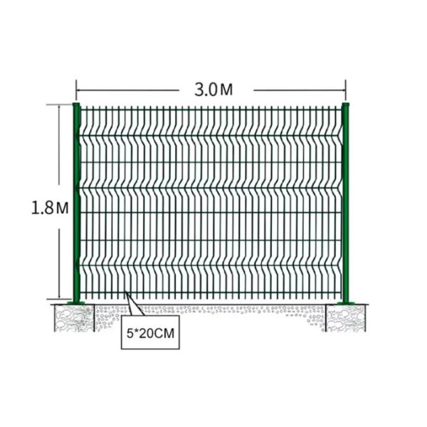 Iron Wire Fence V Mesh Triangle Bending Fence For Highway / Yard 1.8*2.4m