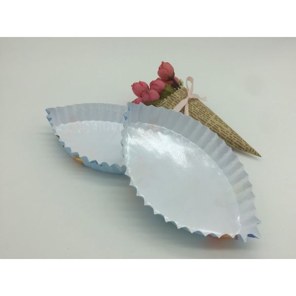 PET Film Green Cupcake Wrappers , Light Blue Color Cups Cupcake Liners Dessert Decor