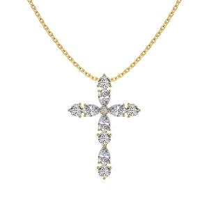 China Customize 925 Sterling Silver Cross Necklace 18k Silver Cross And Chain Ladies on sale