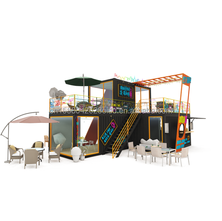 Modified 20 Foot 40 Foot Prefab Shipping Container Pop Up Coffee Shop Restaurant Mobile Container Bar for Modified Design