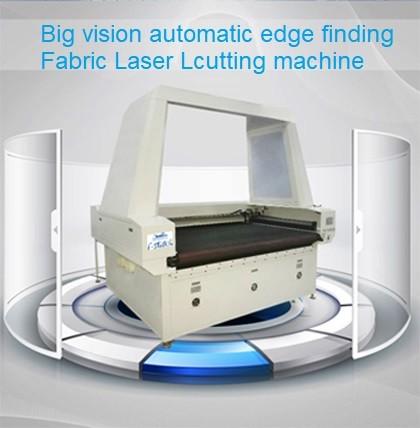 Quality Big Vision Automatic Edge Finding Laser Cutting Machine for digital printed sublimation textile fabrics for sale