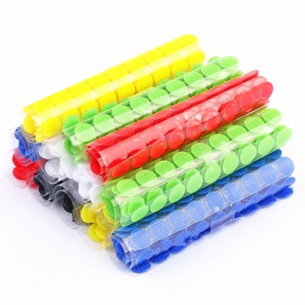 White Waterproof Nylon Coins Hook & Loop Dots Sticky Glue Tapes Small Sticky Back Dots with Adhesive Clear Round Self Adhesive