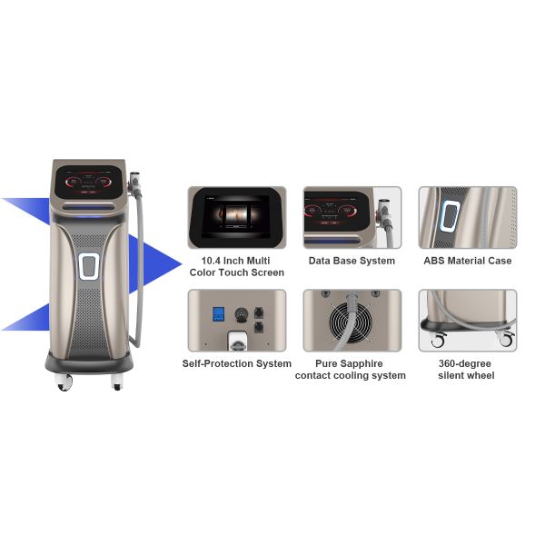 Vertical Triple Wavelength Diode Laser Hair Removal System