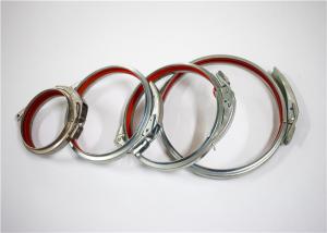 Custom Size Ductwork Galvanized Pipe Clamp With Red Rubber Lining