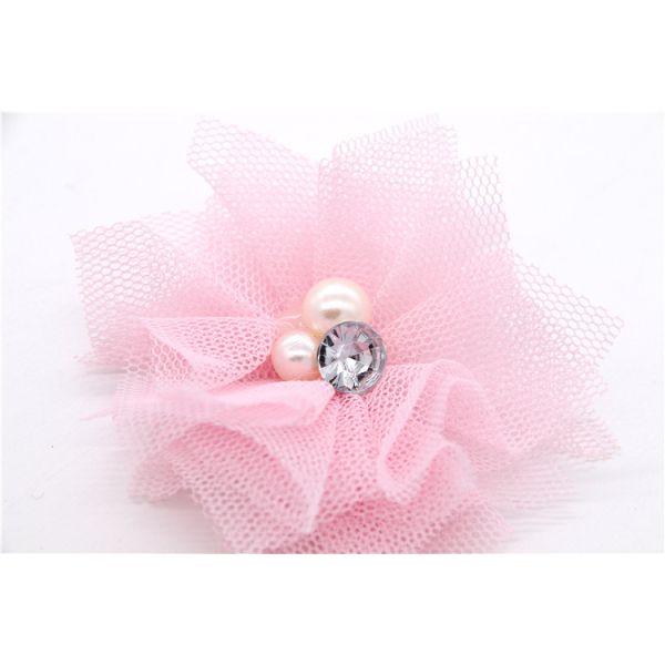 girl Chiffon flower shoe clips/Sewing Bead Handmade Flower Yarn, lace, Chiffon Grey,black,white,red,blue