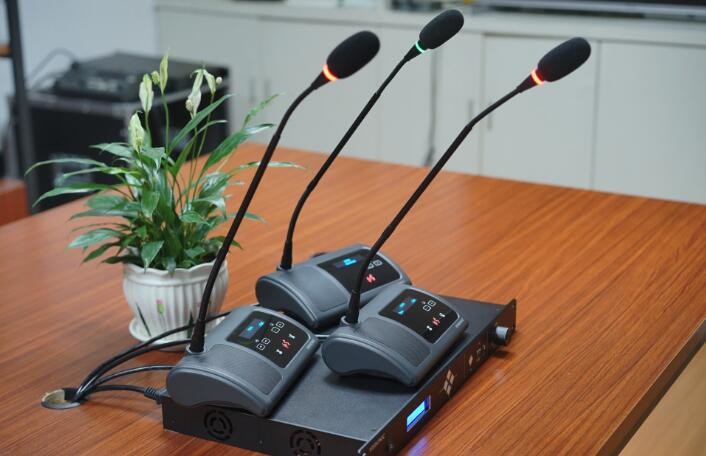China OLED Display 128 × 32 Desktop Conference Microphone / Boardroom Microphone System wholesale
