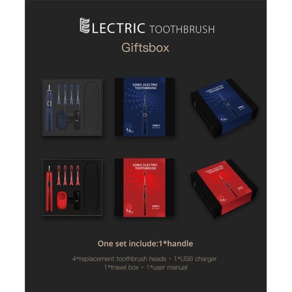 waterproof smart SNK01 custom logo rechargeable high quality electric toothbrush for adults