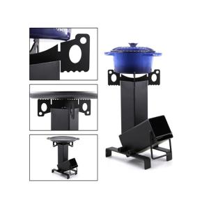 China Black ISO9001 Wood Burning Patio Heater Rocket Stove Foldable 11X11&quot; wholesale