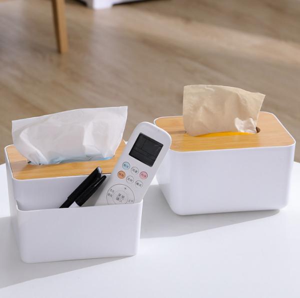 Quality Rectangular Bamboo Wooden Tissue Box Holder Dispenser for sale