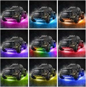 6pcs 12V RGB Super Bright LED Flexible Waterproof LED Strip Light for Car Interior & Exterior Decoration Running Light