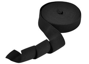Black Flat Elastic Band / Elastic Webbing Straps For Hem Of Garment