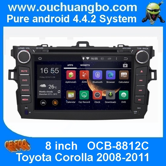 Ouchuangbo Car DVD Stereo System for Toyota Corolla 2008-2011 Android 4.4 3G Wifi BT Audio