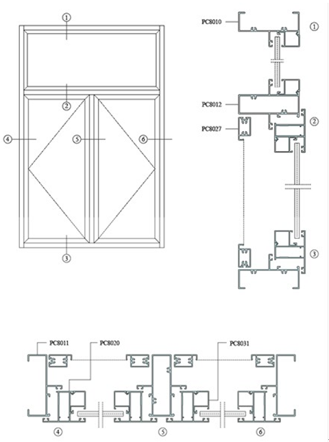 Anodized Aluminum Window Extrusion Profiles