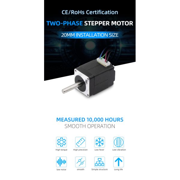 Compact and Powerful 1.8 Degree Square Hybrid Stepper Motor with 0.6A Phase Current