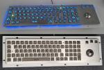 Rugged Backlit Metal Keyboard with Ergonomics Design Trackbal , USB interface