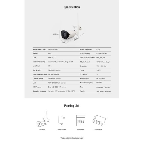 Wireless Bullet IP Camera(MQ8TY)