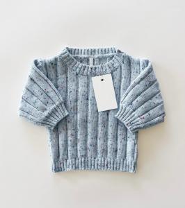 China Custom Neutral Baby Chunky Knit Speckled Sweater Organic Cotton Hand Knitted  Pullover Sweater Toddlers Winter Warm wholesale