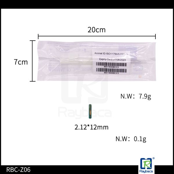 Zero Exclusion Syringe Microchip Animal Tag , Mini Size Rfid Syringe Pet Transponder