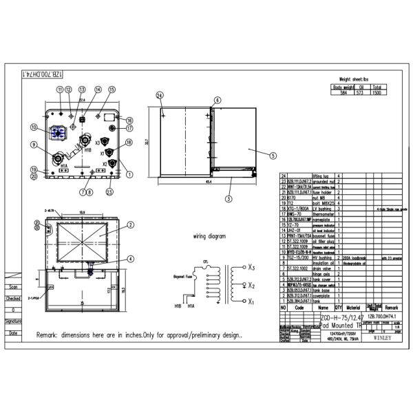 75Kva Single Phase Pad Mounted Transformers Outdoor Power Distribution Step Down 12.47KV ANSI IEEE Standards