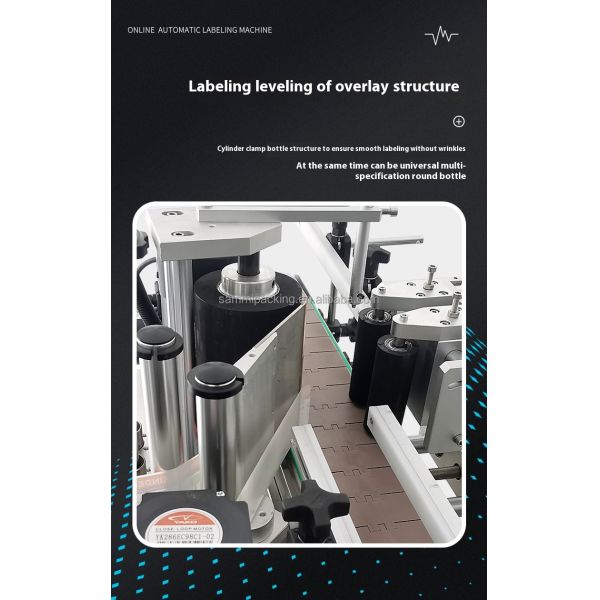 High-Speed Desktop Automatic Labeling Machine - Precise Round Bottle Self-adhesive Label Sticker with Conveyor Factory Price