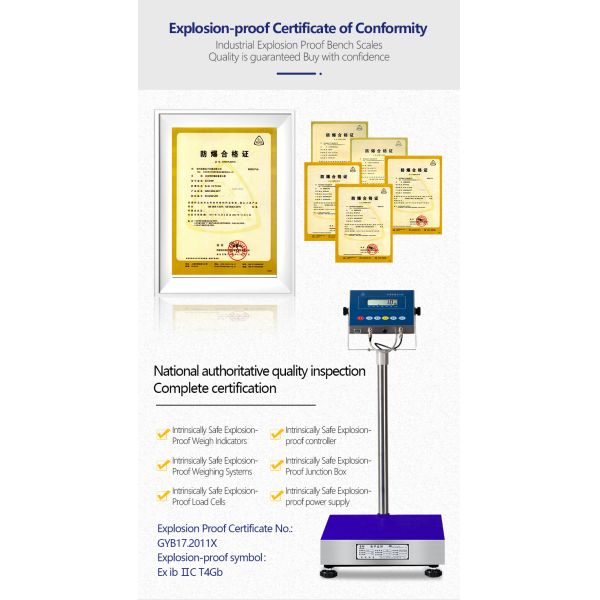 SH8P 304 Series Stainless Steel 30-300KG Explosion-Proof Scale LED Display Platform Scale