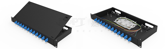 LC/SC/FC/ST Rack Mount Fiber Patch Panel 12/24core With 19-inch Size Door Button Opening