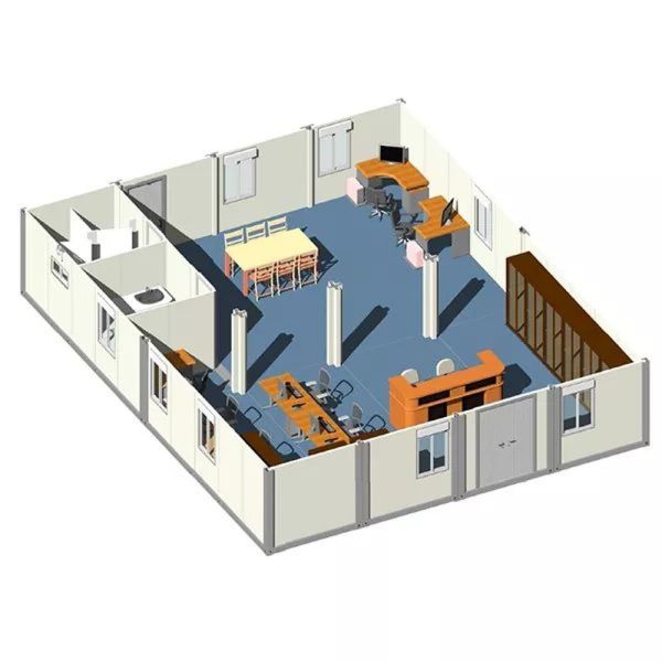 Steel Structure Folding Caravan Container House 20ft Flat Pack Container