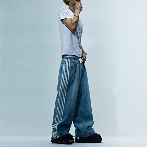 Clothing Manufacturers Custom High Quality Blank Acid Wash Stacked Jean Denim