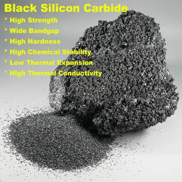 90% Purity 9.5 Mohs Black Silicon Carbide Powder For Metal And Wood Grinding